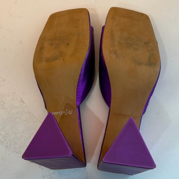 LIKE NEW! Matisse Regan Slide Sandal --Metallic Purple Block Heel -- Size 10 - Picture 8 of 9